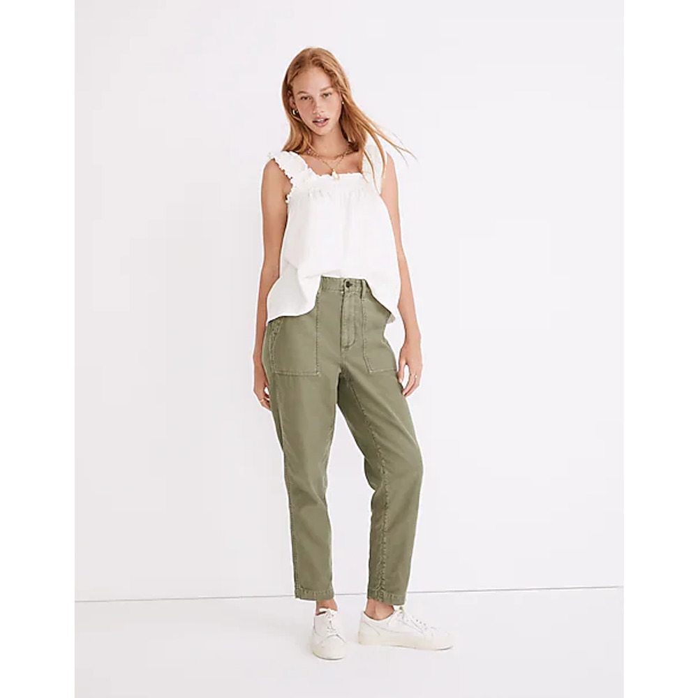 Madewell Pants Womens Sz 28 Griff Tapered Fatigue Cargo Crop High Rise Green